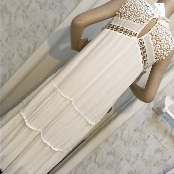 BOHO WHITE LACE & POM POM DRESS - Picture 2 of 9